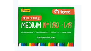 Block Dibujo Medium 180 1/8 20 Hojas Torre
