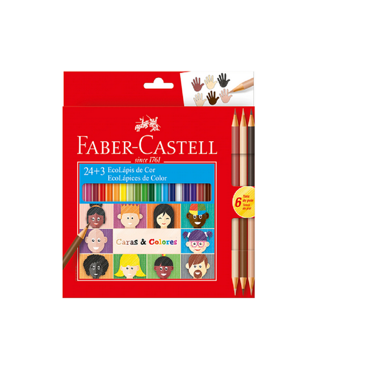 LAPIZ COLOR 24 FABER CARAS Y COLORES 1