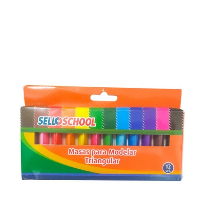 PLASTICINA 12 TRIANGULAR SELLOFFICE 1