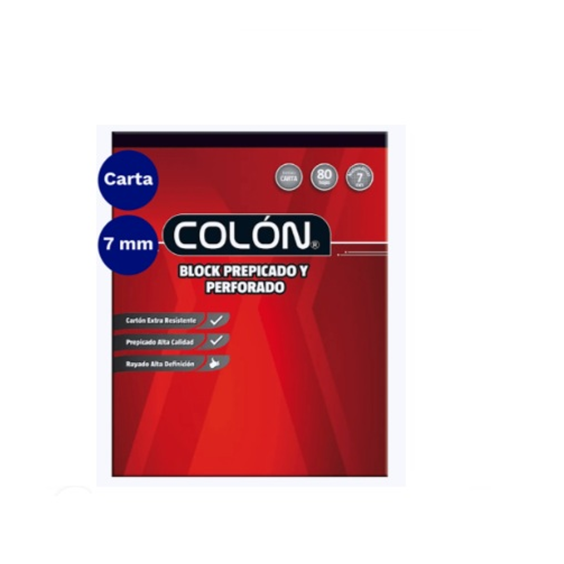 Block Prepicado Perforado Carta 80 Hojas 7 Mm Colon 1