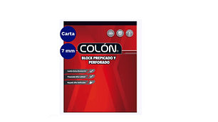 Block Prepicado Perforado Carta 80 Hojas 7 Mm Colon