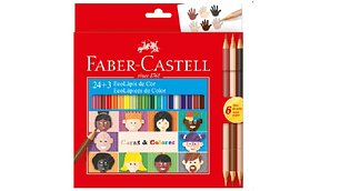 LAPIZ COLOR 24 FABER CARAS Y COLORES