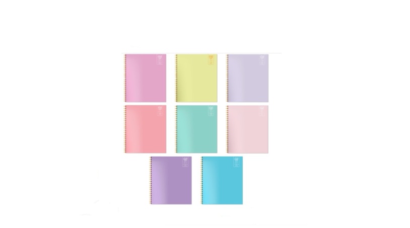 CUADERNO UNIV ESPIRAL DOBLE 7MM 100H PASTEL