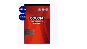 Block Prepicado Perforado Oficio 80 Hojas 5 Mm Colon