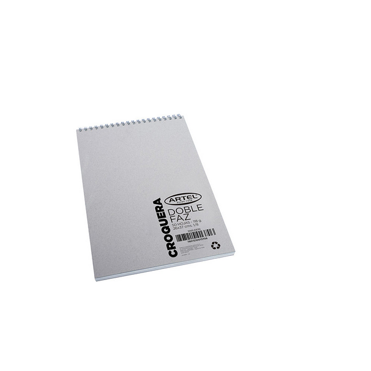 Croquera Doble Faz Artel Espiral 1/8 50 Hojas 26x37cm 1