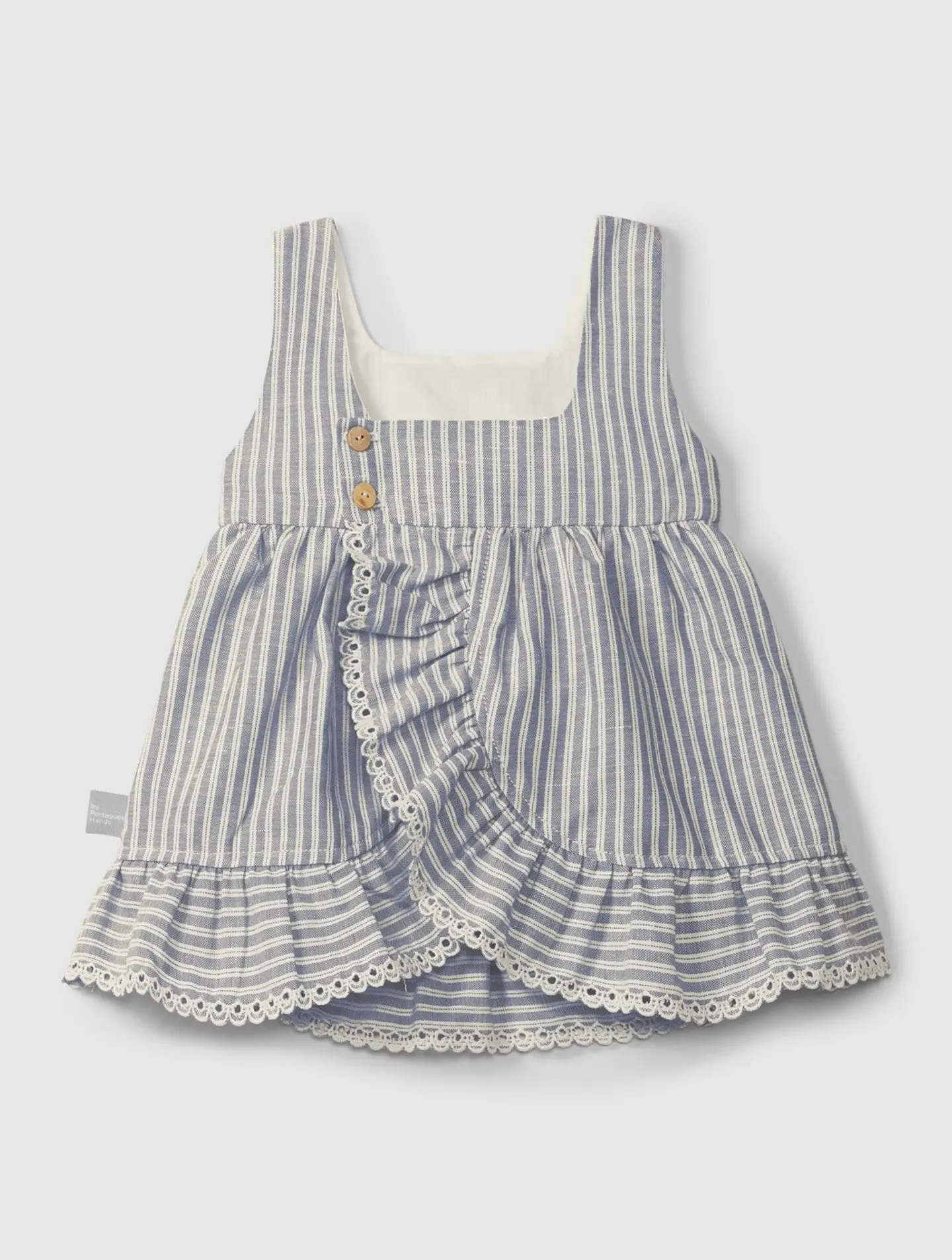Vestido tecido riscas bordado inglês 2