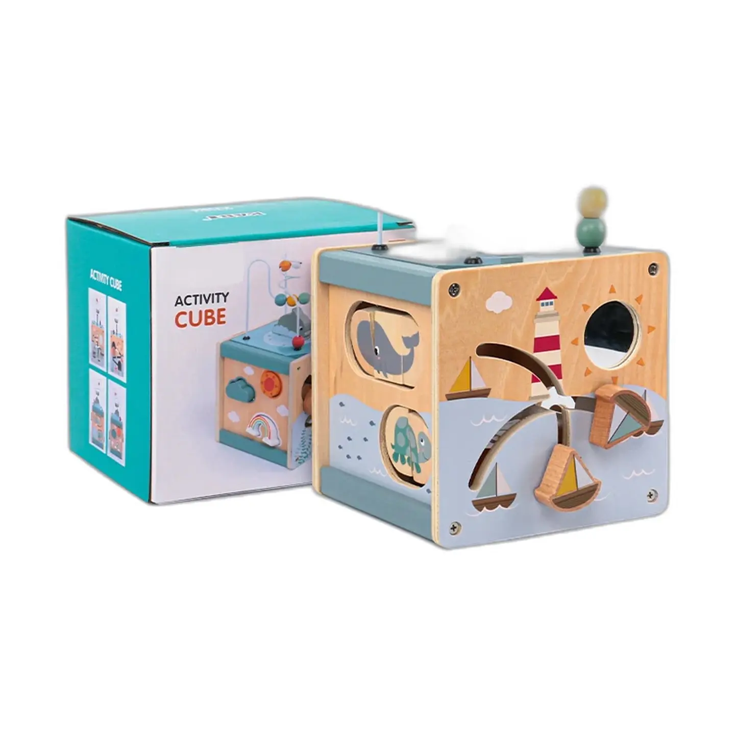 Cubo de Actividades de Madera 5 en 1 Montessori 6