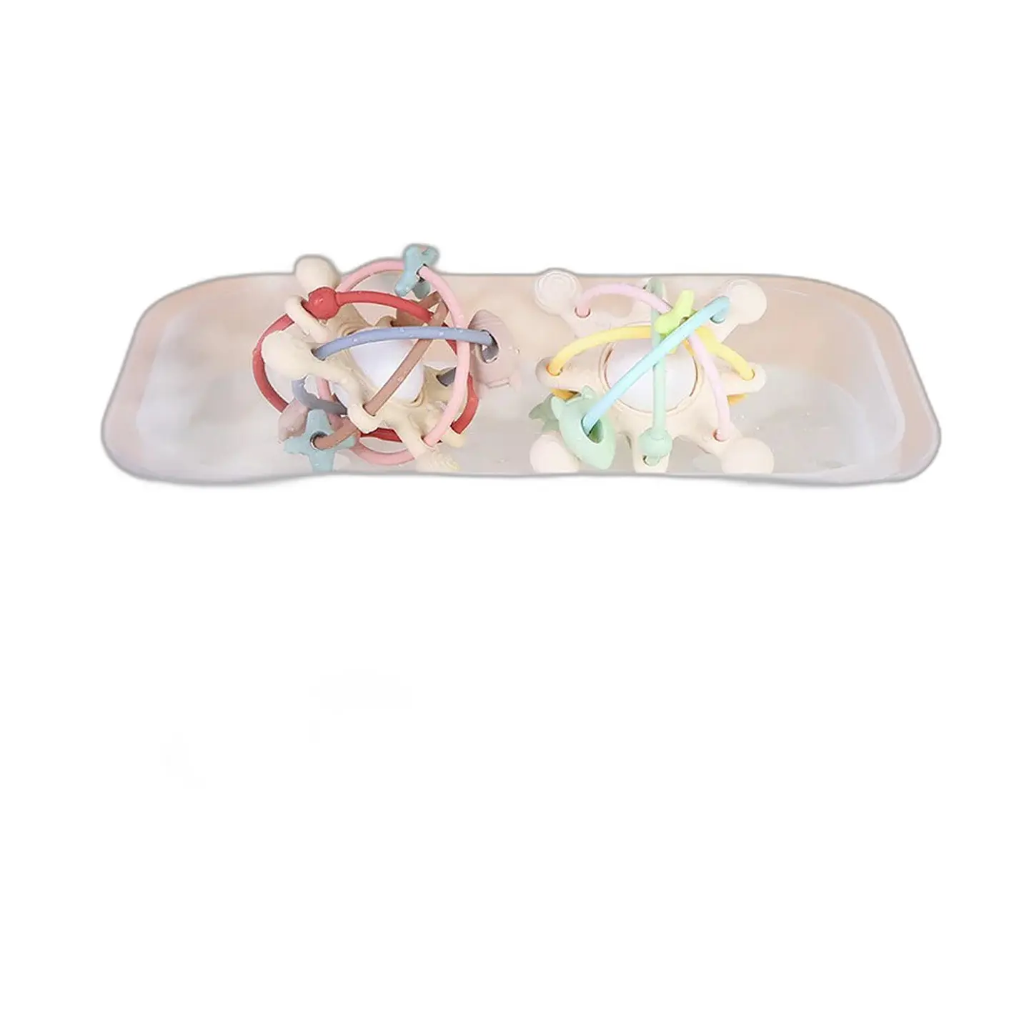 Set Sonajero y Mordedor Sensorial Montessori — Silicona para Bebé 4