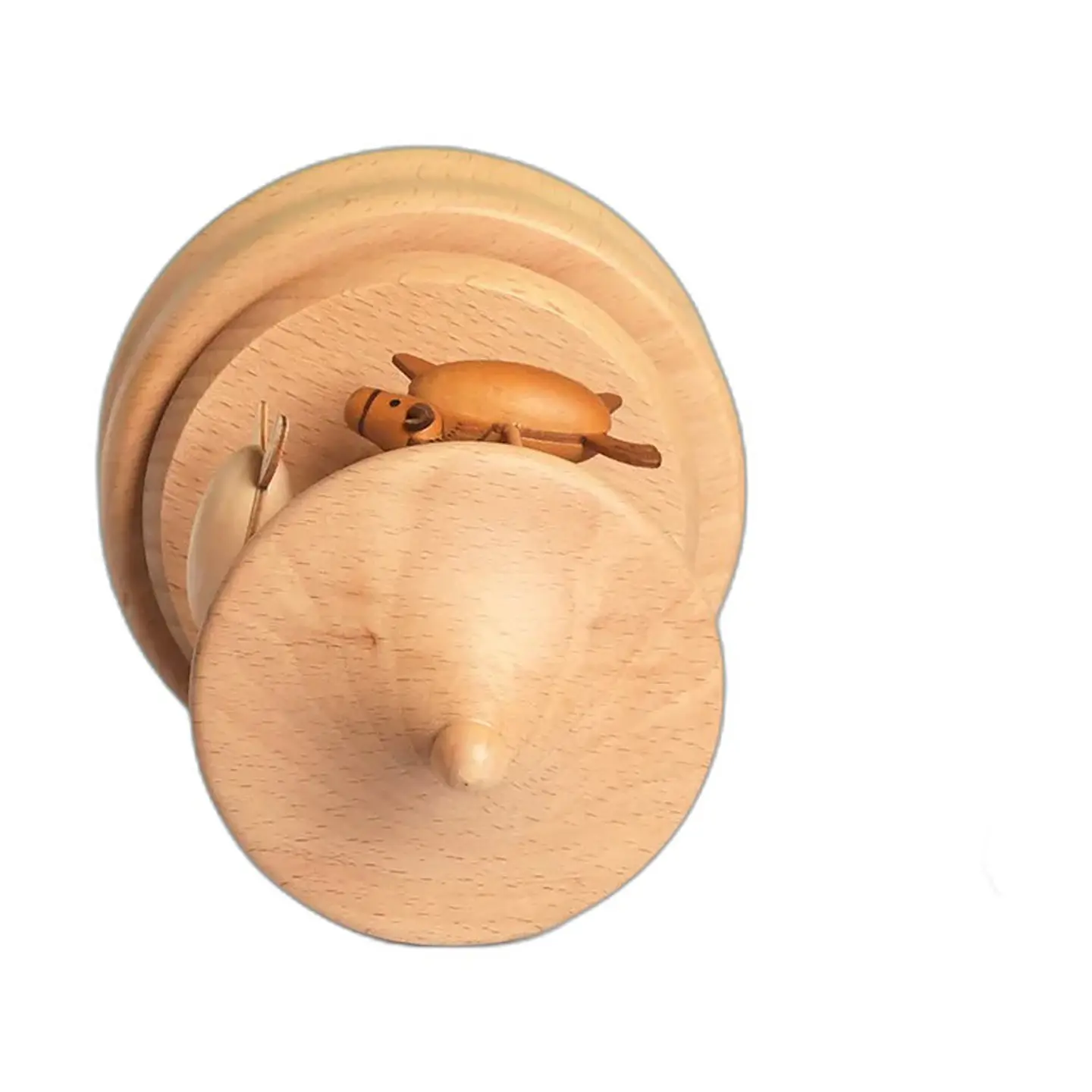 Carrusel Musical de Madera — Caja de Música Artesanal con Manivela 3
