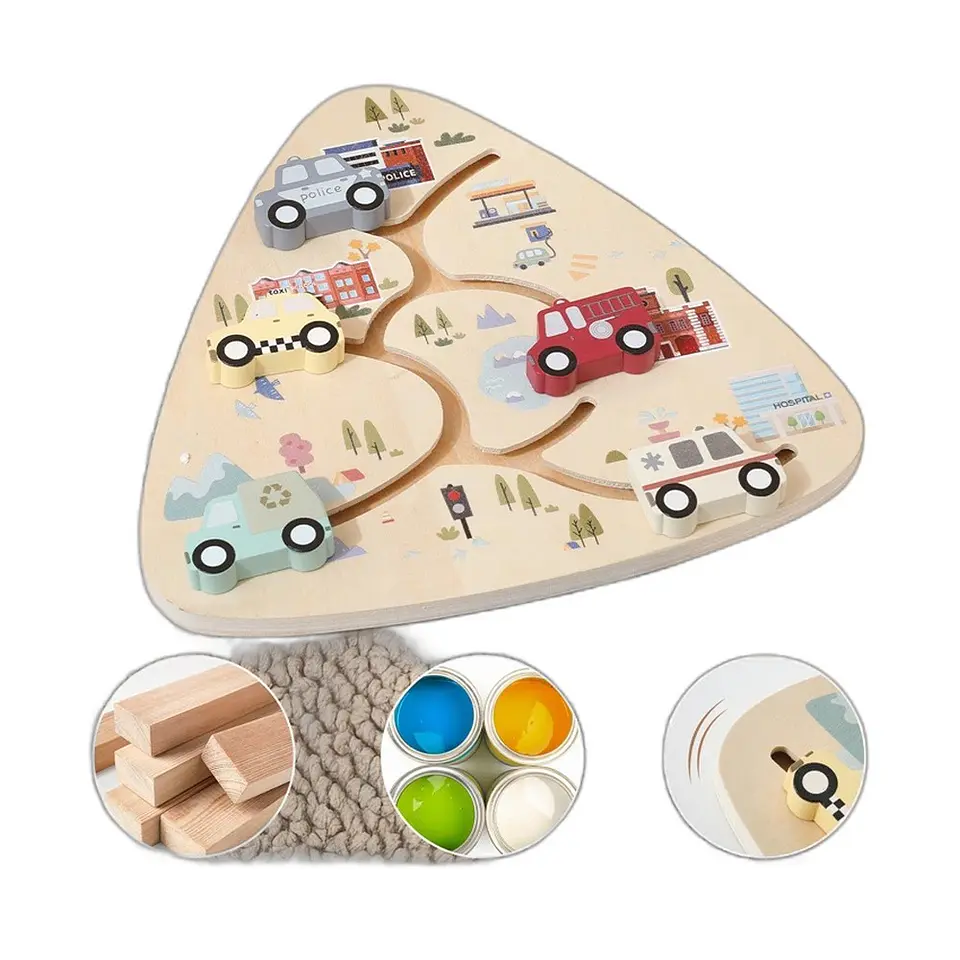 Tablero Laberinto de Autos Montessori — Juguete de Dedo para Bebé 4