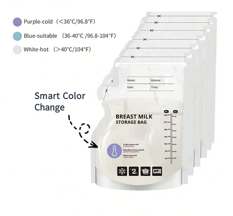 30 Bolsas Almacenamiento Leche Materna 240ml con Sensor de Temperatura