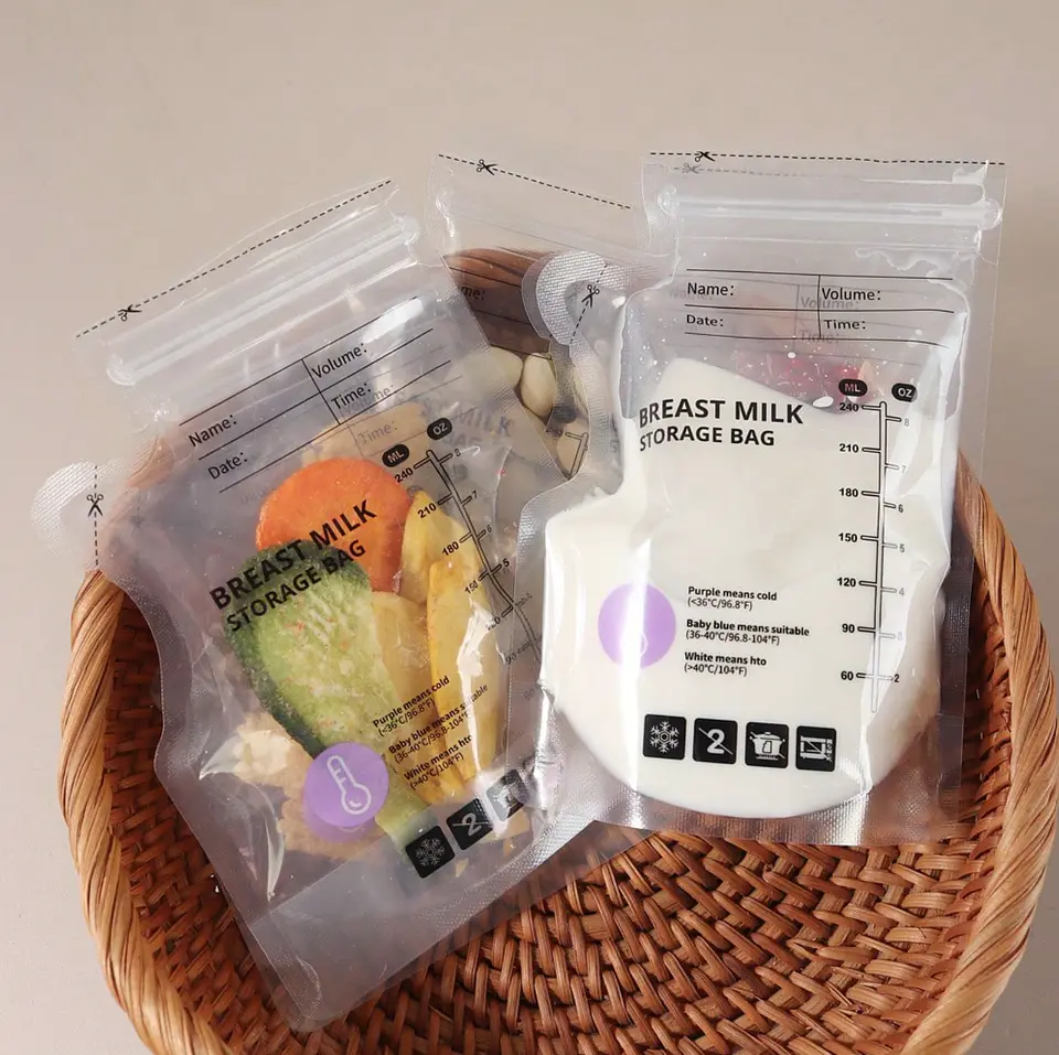 30 Bolsas Almacenamiento Leche Materna 240ml con Sensor de Temperatura 4