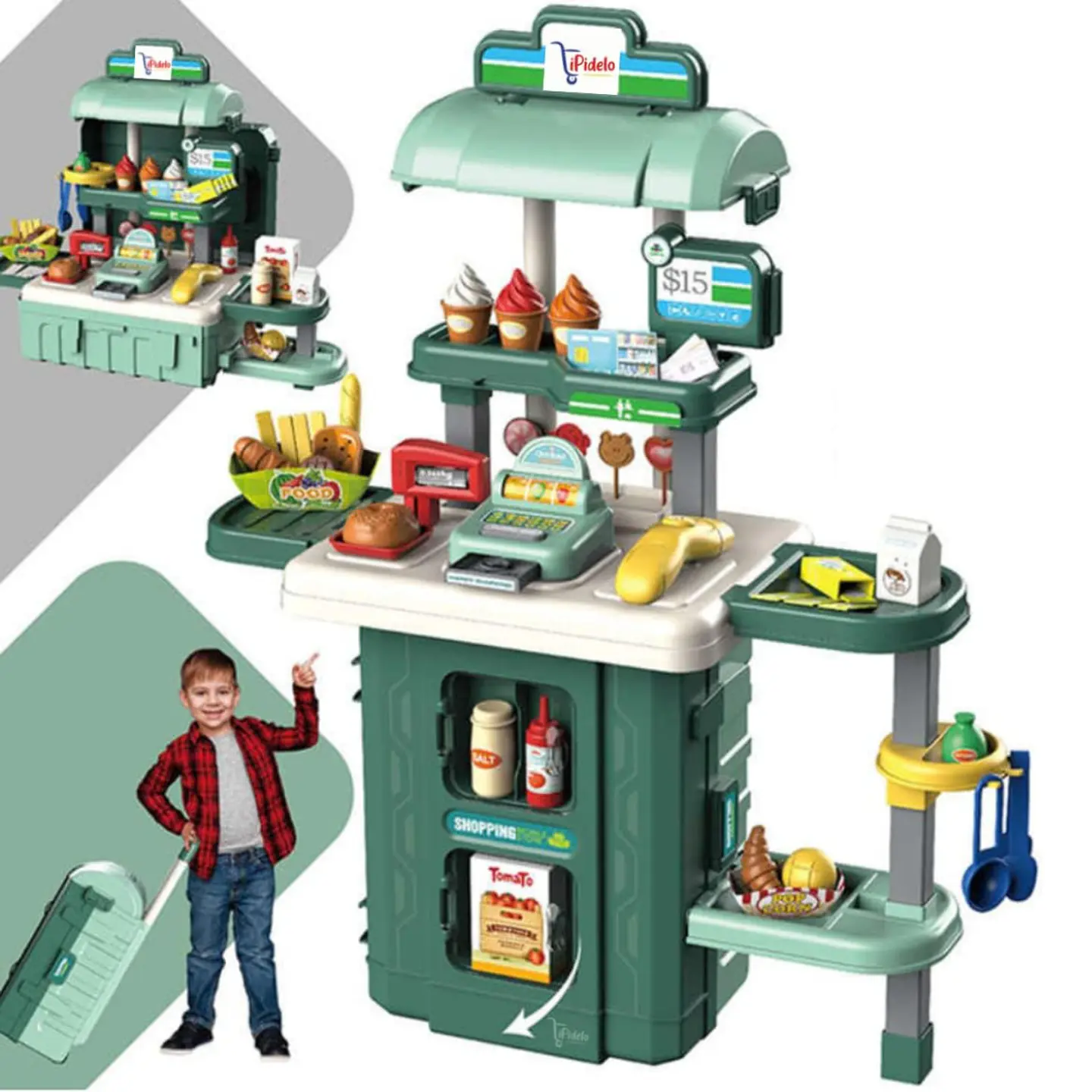 Mesa Supermercado Montessori — Maleta Plegable con Accesorios | Niños desde 3 años 1