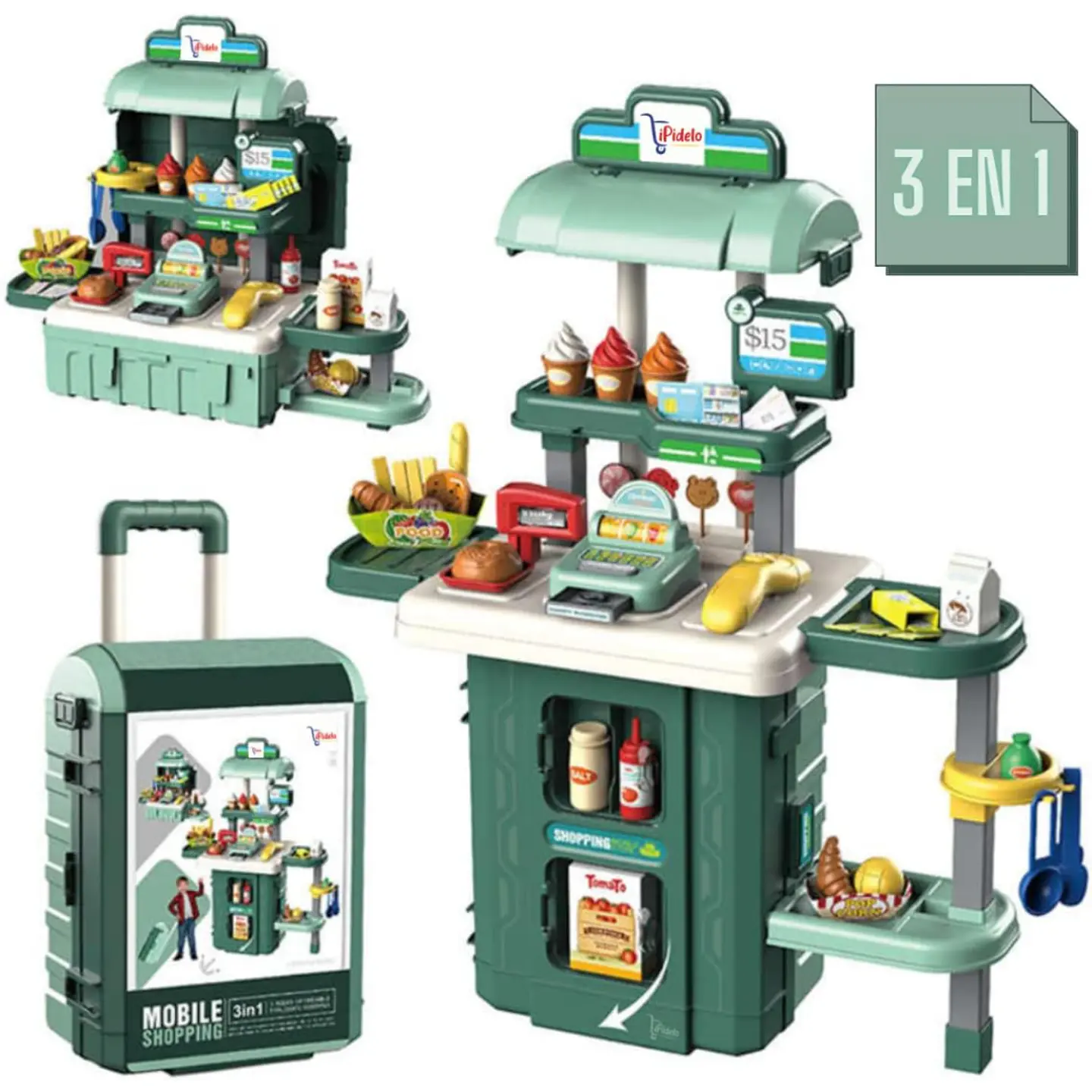 Mesa Supermercado Montessori — Maleta Plegable con Accesorios | Niños desde 3 años 4