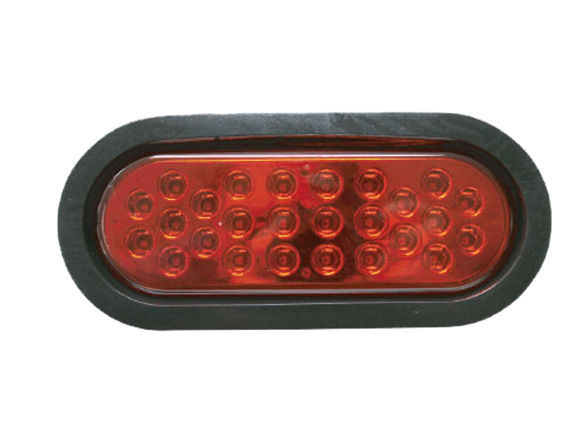 Foco Ovalado Rojo Con Goma Y Con Conector 1