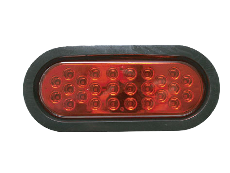 Foco Ovalado Rojo Con Goma Y Con Conector 1