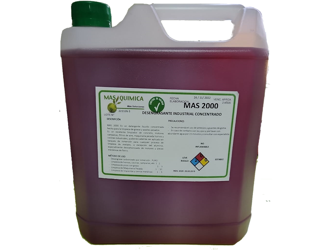 Desengrasante Idustrial Concentrado 5Lts Mas Quimica 1