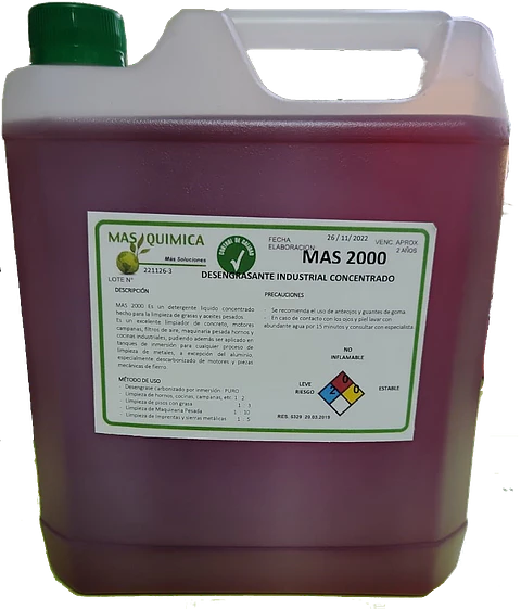 Desengrasante Idustrial Concentrado 5Lts Mas Quimica