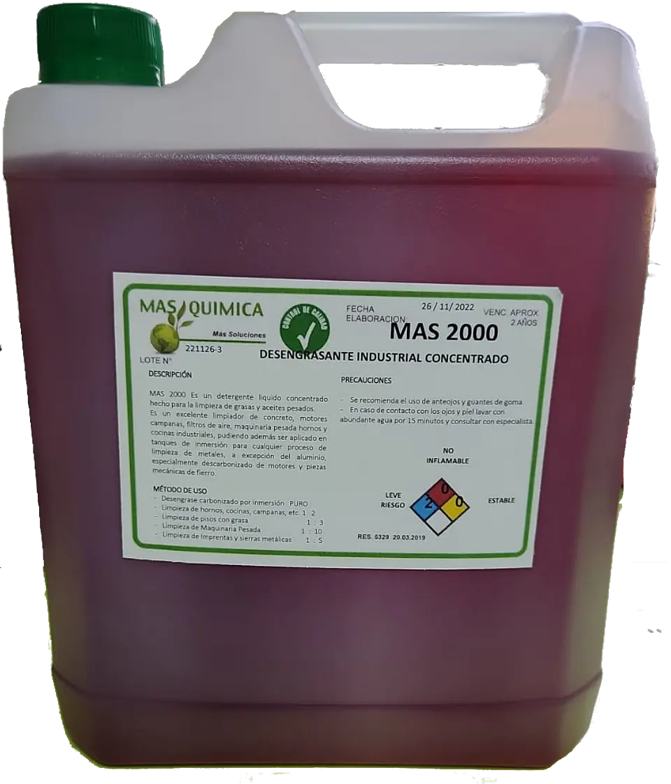 Desengrasante Idustrial Concentrado 5Lts Mas Quimica 1