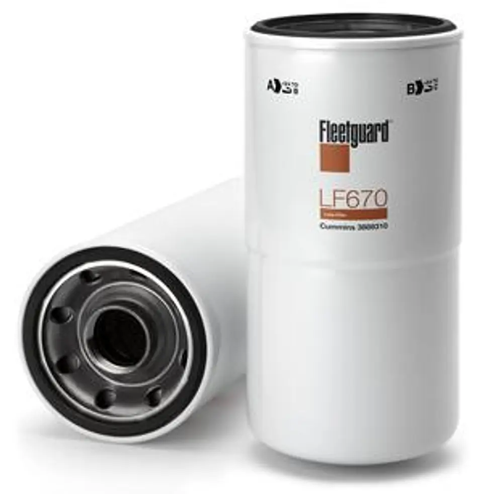 FILTRO DE ACEITE FLEETGUARD LF670 PARA MOTOR MARCA CUMMINS.  1