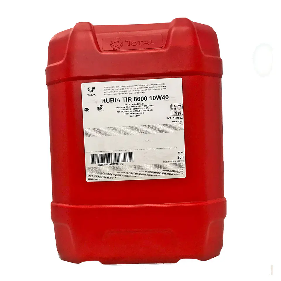 10W40 Aceite Motor Rubia Tir 8600  20Lts Total  1