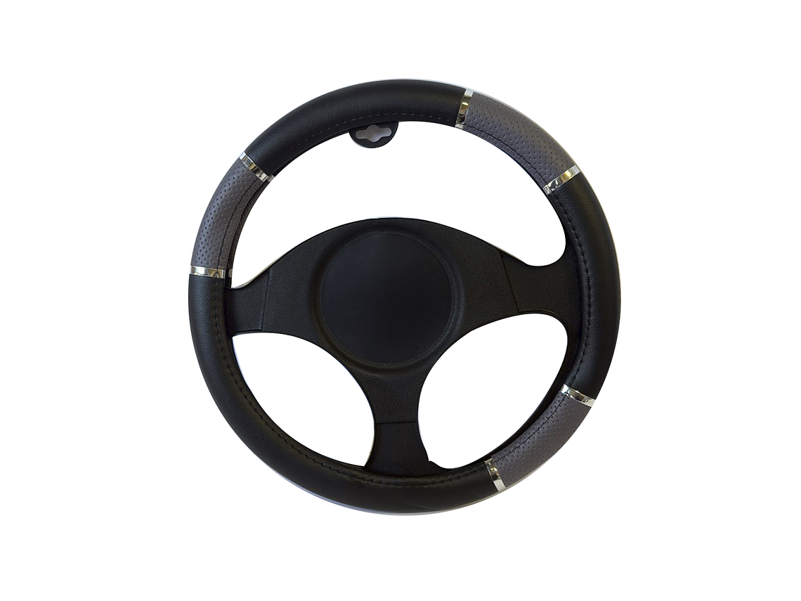 CUBRE VOLANTE NEGRO APLICACION GRIS 1