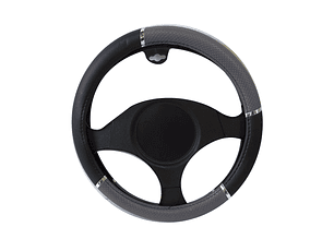 CUBRE VOLANTE NEGRO C/ PALICACIONES GRISES