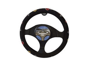 CUBRE VOLANTE NEGRO CON MARIPOSAS CHINITAS Y FLORES