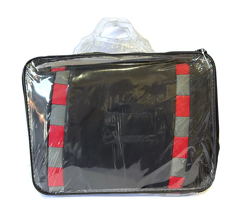 FUNDA ASIENTOS 6 PIEZAS IMITACION CUERO ROJO/GRIS