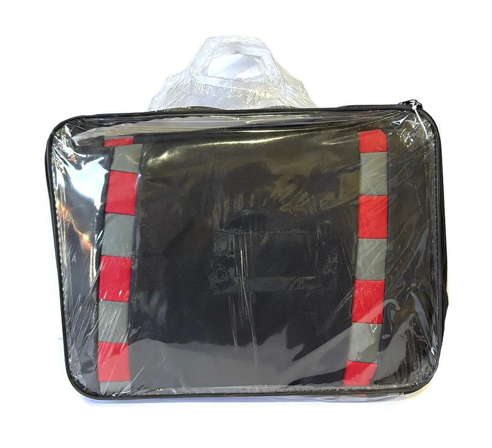 FUNDA ASIENTOS 6 PIEZAS IMITACION CUERO ROJO/GRIS 1