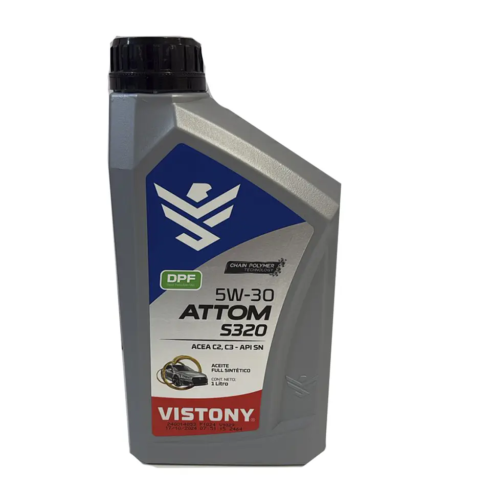 1000570   ACEITE ATTOM S320 SAE 5W30 ACEA C3/API SN 1 LITRO VISTONY **LLEVA 2 O MÁS UNIDADES Y OBTÉN TU DESCUENTO EN EL CARRITO DE COMPRAS**   1