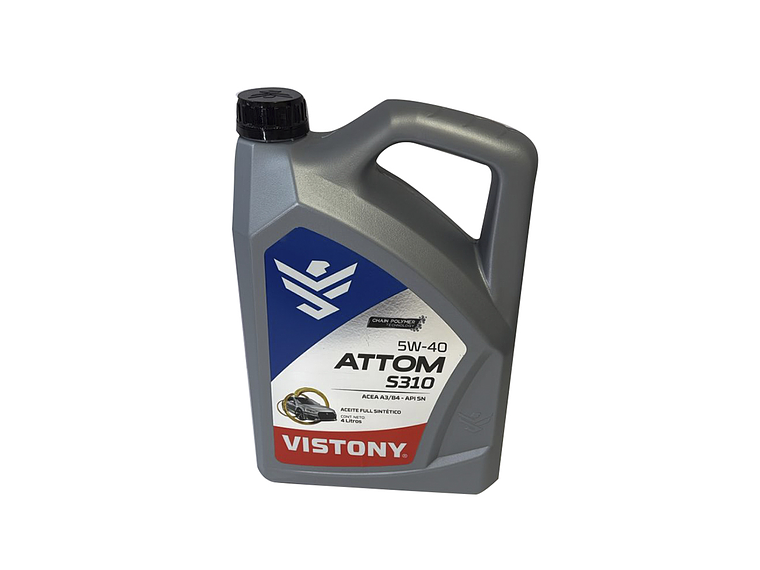 ACEITE ATTOM S310 SAE 5W40 ACEA A5/-API 4 LITROS VISTONY 1