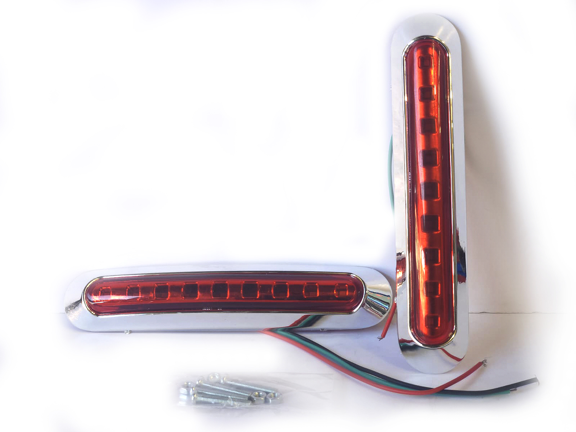 Luz Lateral LED Alargada Rojo, 8 Led/ Set de 2 unidades  1