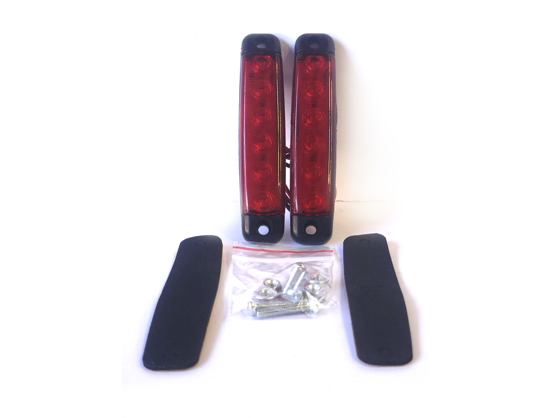 Luz Lateral LED Rectangular  ROJO, 6 Led - Set 2 unidades 1