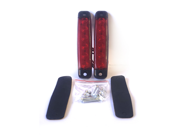Luz Lateral LED Rectangular  ROJO, 6 Led - Set 2 unidades 1