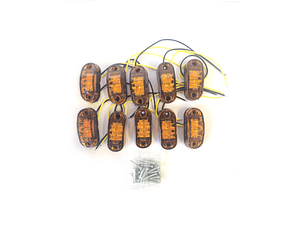 Luz Lateral LED Ovalada Ambar 2 led, Set 10 unidades