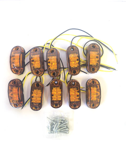 Luz Lateral LED Ovalada Ambar 2 led, Set 10 unidades