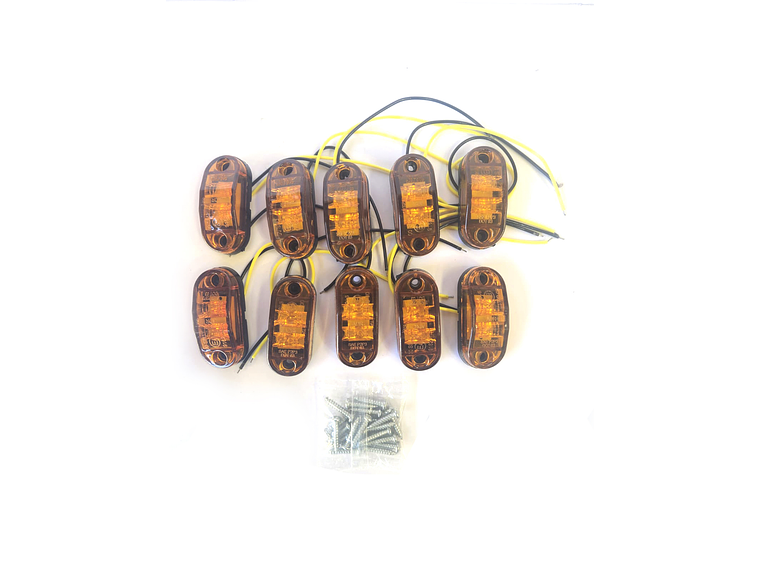 Luz Lateral LED Ovalada Ambar 2 led, Set 10 unidades 1