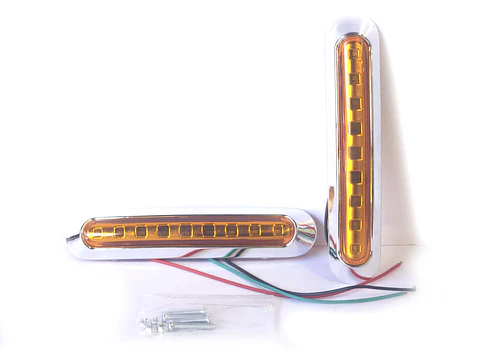 Luz Lateral LED Alargada Ambar,8 Led/ Set de 2 unidades 