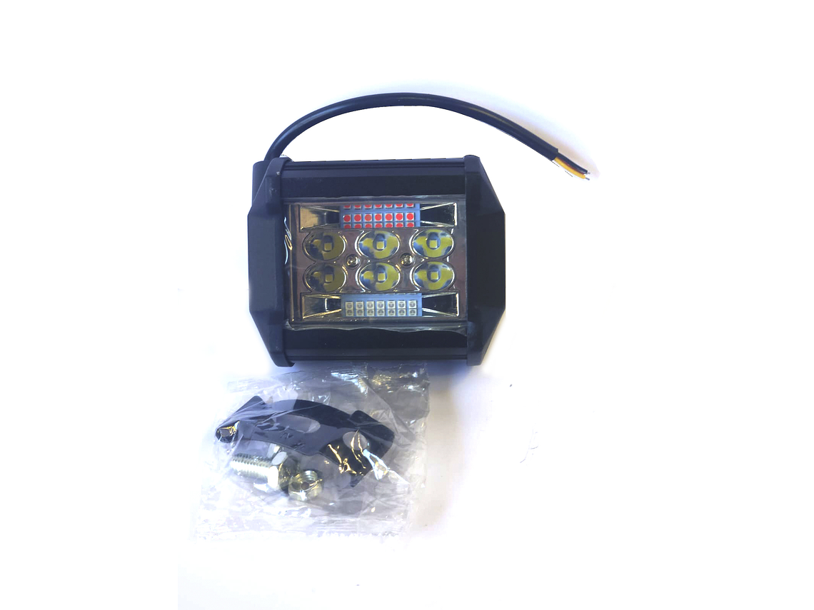 Faro de Trabajo LED Rectangular Alta Potencia, 6 LED blancos, 14 Multicolor 2 posiciones  1