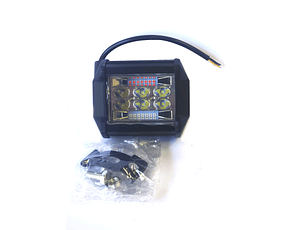 Faro de Trabajo LED Rectangular Alta Potencia, 6 LED blancos, 14 Multicolor 2 posiciones 