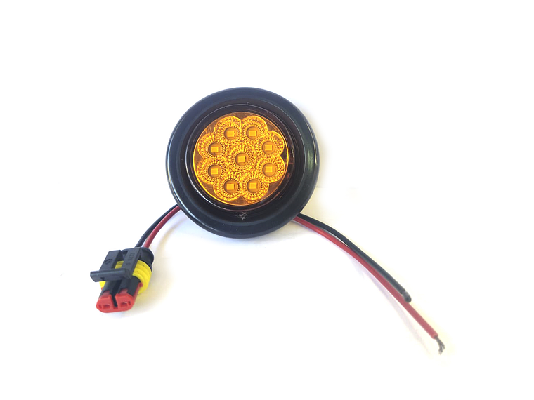 Luz Lateral LED Redondo 2 pulgadas  AMBAR, con conector 1