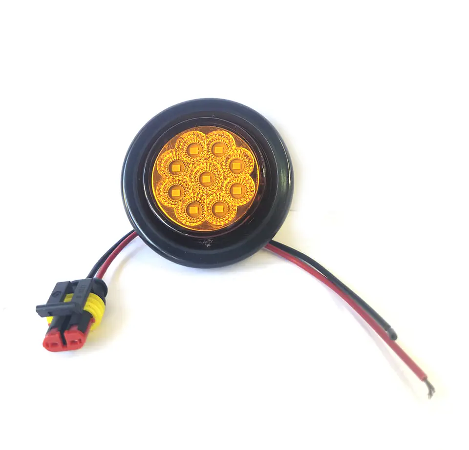 Luz Lateral LED Redondo 2 pulgadas  AMBAR, con conector 1