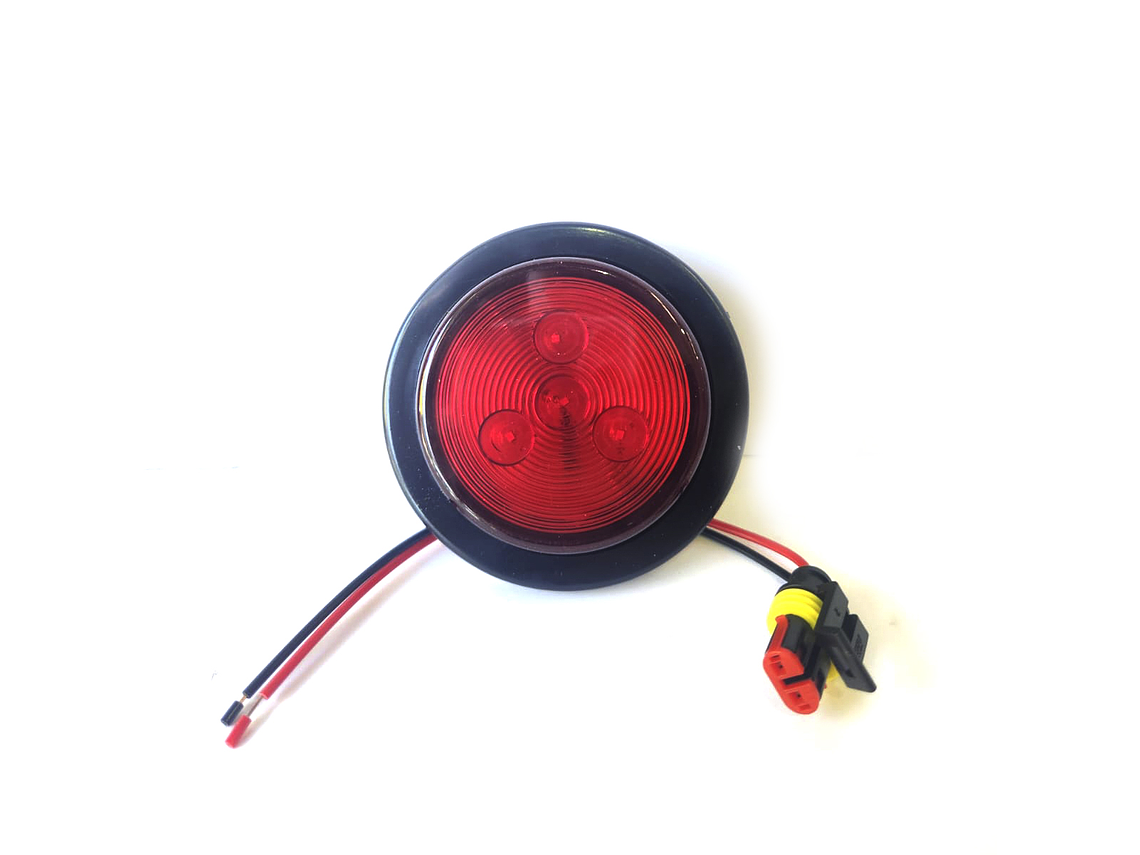 Luz Lateral LED FOCO REDONDO 2 1/2 con conector ROJO 1