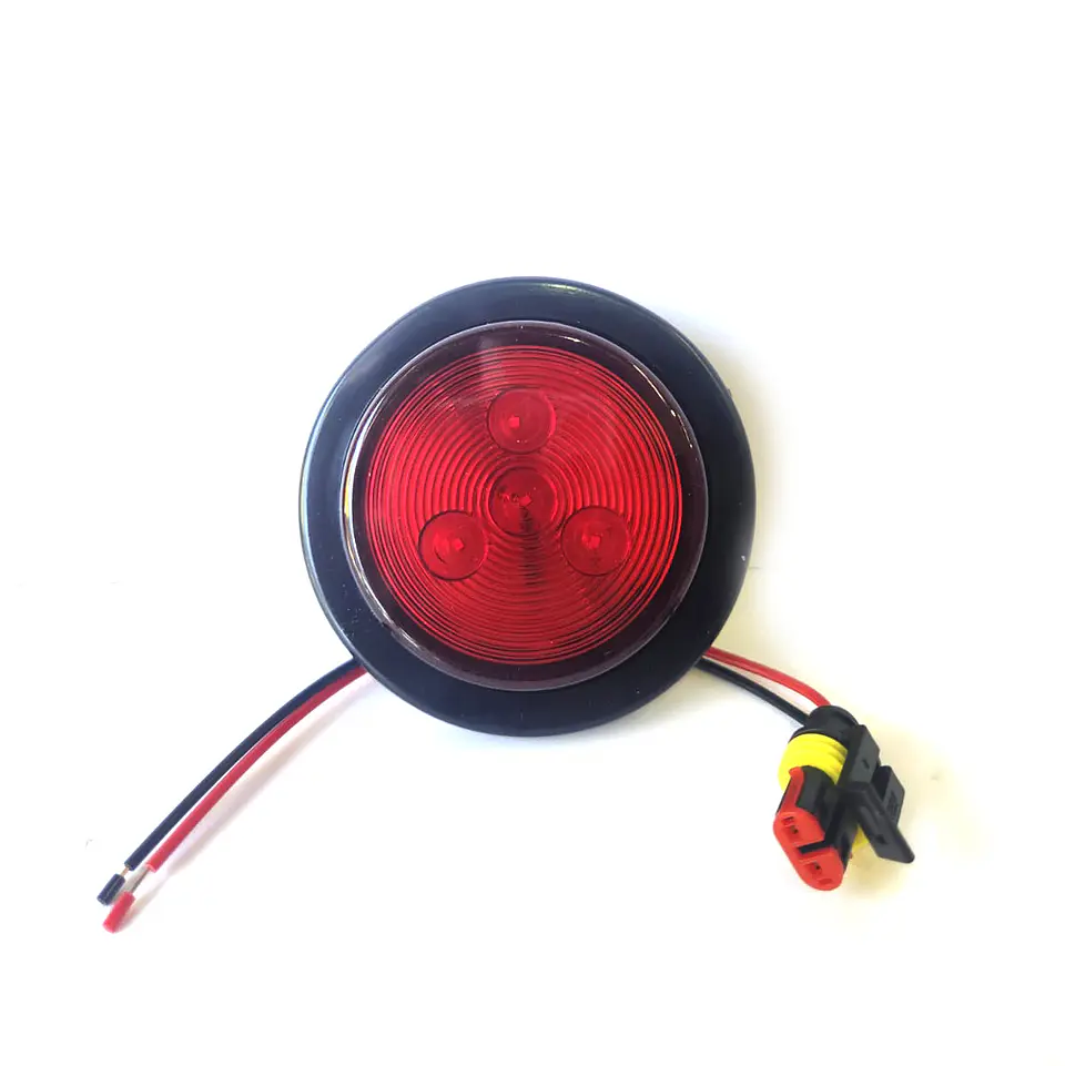 Luz Lateral LED FOCO REDONDO 2 1/2 con conector ROJO 1
