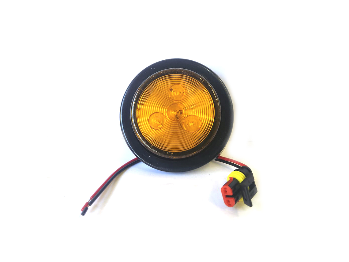 Luz Lateral LED FOCO REDONDO 2 1/2 con conector AMBAR 1