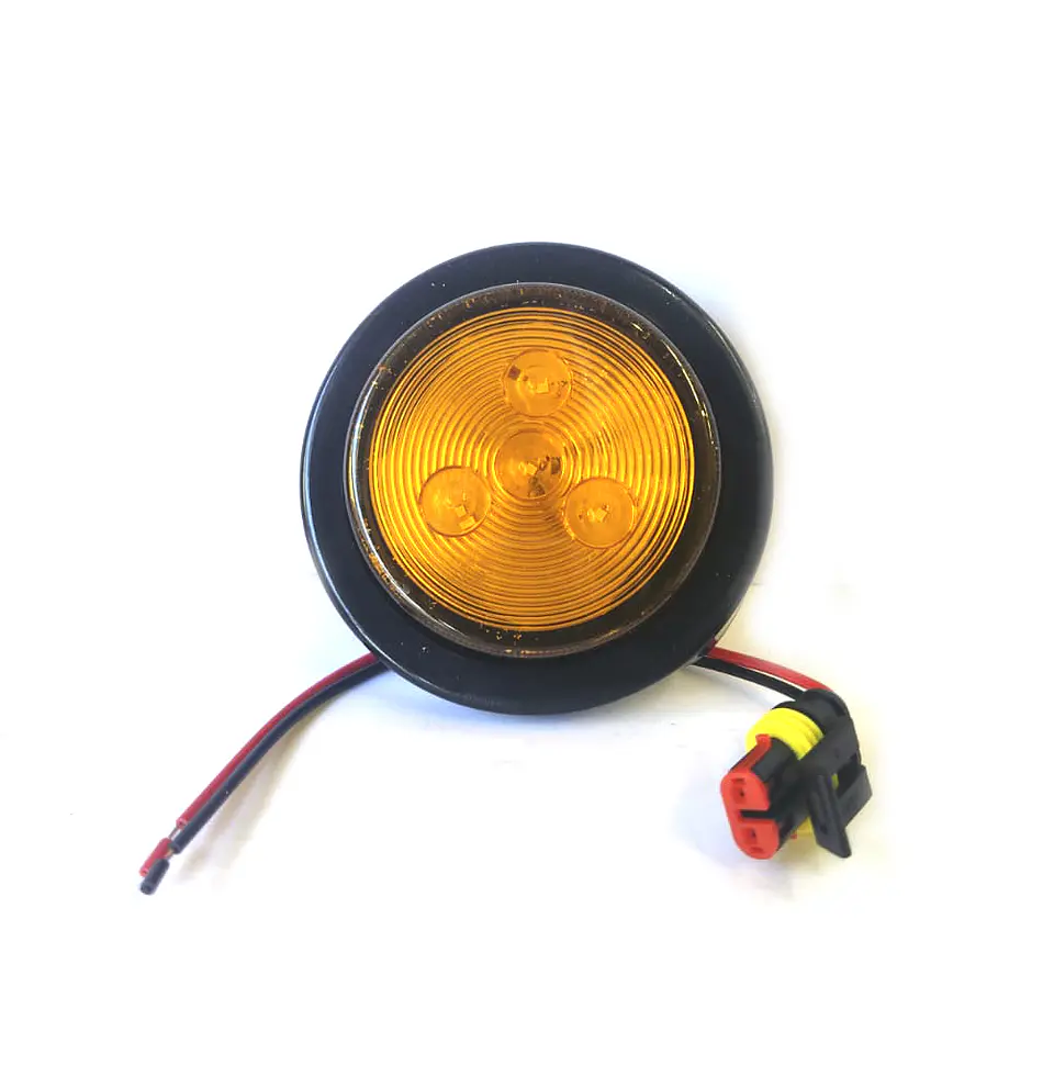 Luz Lateral LED FOCO REDONDO 2 1/2 con conector AMBAR 1