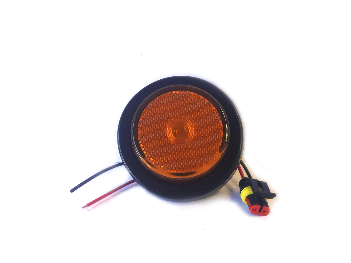 Luz Lateral LED FOCO REDONDO 2 1/2 con conector AMBAR 1
