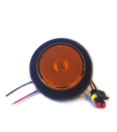 Luz Lateral LED FOCO REDONDO 2 1/2 con conector AMBAR