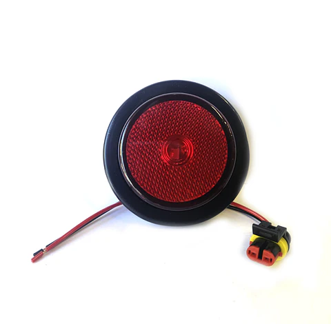 Luz Lateral LED FOCO REDONDO 2 1/2 con conector ROJO